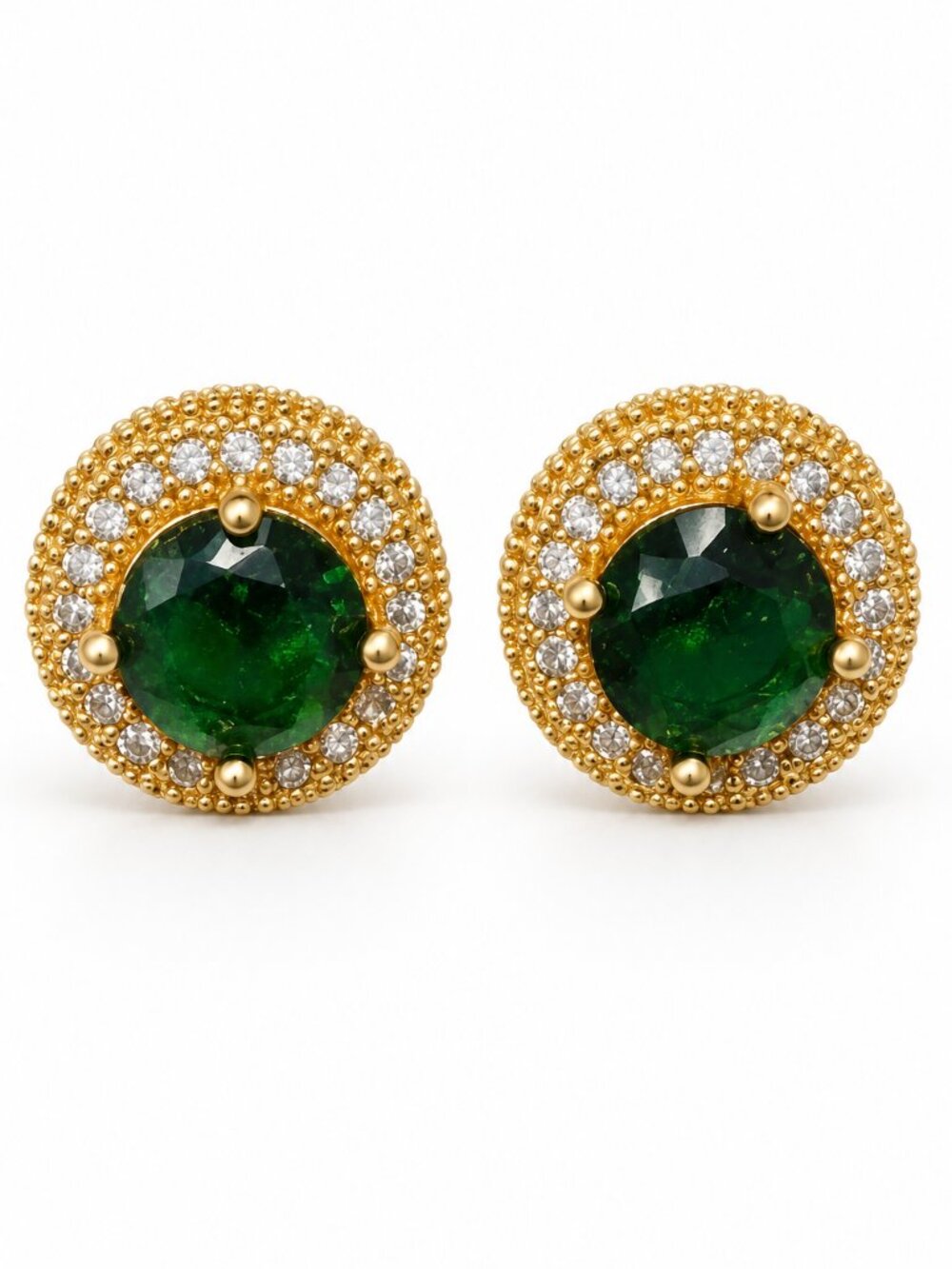 Lucia Emerald Green Crystal Stainless Steel Stud Earrings
